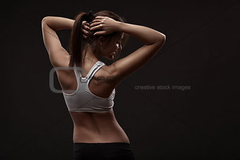 Sporty woman doing exercise