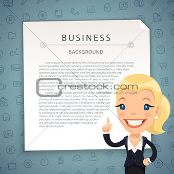 Aquamarine Business Background with Business-Lady