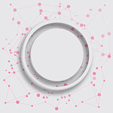 Grey circle on pink dots