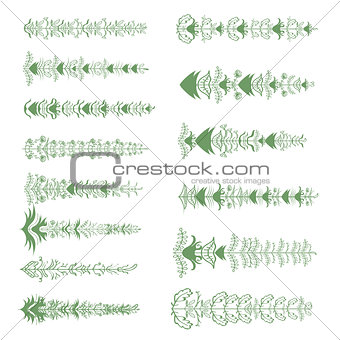 Vector Collection of Stylized Branch Silhouettes