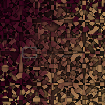 3d abstract fragmentation geometric in beige and deep red