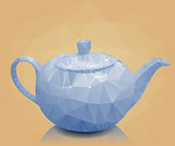 polygonal mosaic of teapot vector illustration