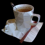 polygonal mosaic of teacup vector illustration