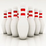 white bowling pins