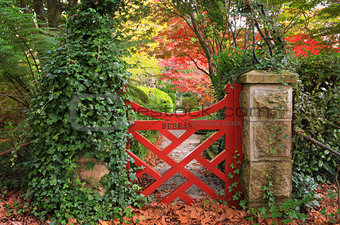 The little red gate at Bebeah Gardens