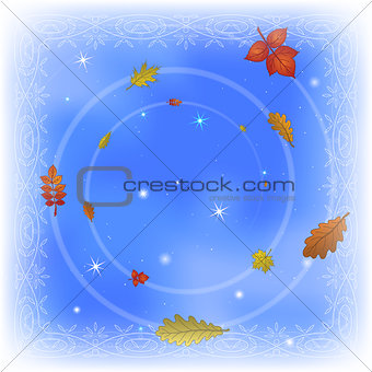 Abstract background with leaves on sky