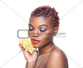 Black beauty with short spiky hair