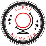 Symbol of a travel agent or manager
