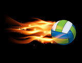Volleyball on Fire Illustration