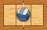 Volleyball and Court Background Illustration