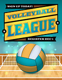 Volleyball League Flyer Illustration