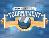 Volleyball Tournament Design Poster Illustration