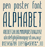 Sans-serif hand-drawn elegant pen poster minimal font, alphabet letters design