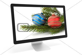 christmas decoration on screen