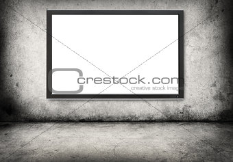 gray concrete wall  with digital screen