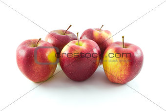 Five red apples