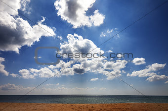 Sea beach in sun day 