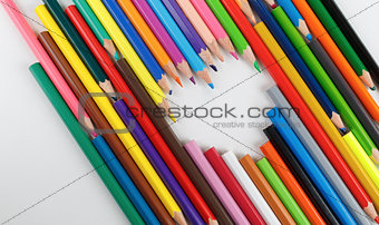 Pencils in heart shape