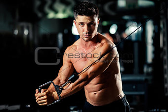 handsome man workout in gym