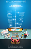 Infographic teamwork and brainstorming with Flat style