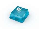Letter W on transparent keyboard button