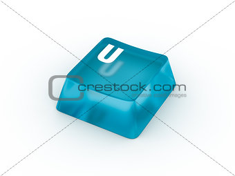 Letter U on transparent keyboard button