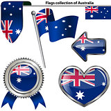 Glossy icons with flag of Australia