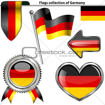 Glossy icons with flag of Germany