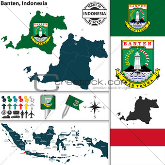 Map of Banten, Indonesia