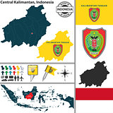 Map of Central Kalimantan, Indonesia