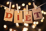 Diet Concept Clipped Cards and Lights