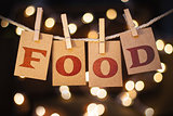 Food Concept Clipped Cards and Lights