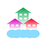 homes with cloud-Logo for construction or home renovation