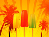 Tropical sunset with ice lolly