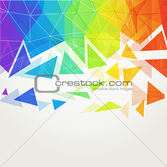Abstract polygonal rainbow background2