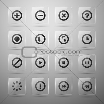 Set of web icons. Vector illustration.