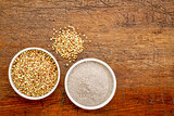 buckwheat grain and flour