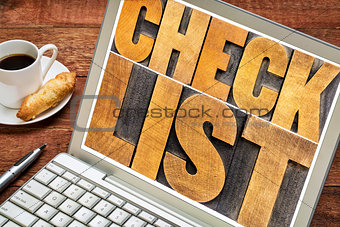 checklist word typography on laptop