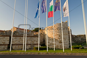 Part of the wall in the city of Nesebar in Bulgaria