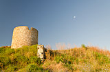 Ruins of the  ancient tower at seaside Nessebar, Bulgaria