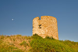 Ruins of the  ancient tower at seaside Nessebar, Bulgaria