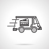 Black line vector icon for food delivery