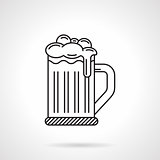 Glass of beer black line vector icon