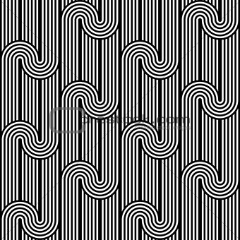 Design seamless monochrome waving pattern