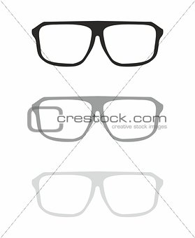 Vector glasses set illustration isolated on white background
