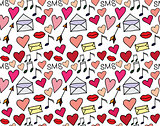 Seamless vector pattern of loving hearts