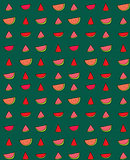 Vector seamless pattern of slices  watermelon