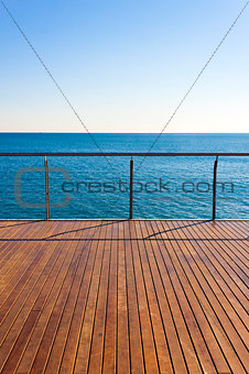 Empty ocean viewpoint deck