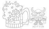 Dwarf with great beer mug, contour