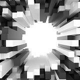 Background of white and black cubes